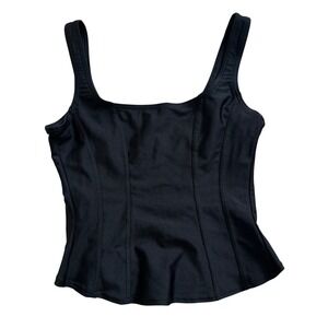ARIANNE Black Paneled Corset Tank Y2K Tube Top Women's Size Small